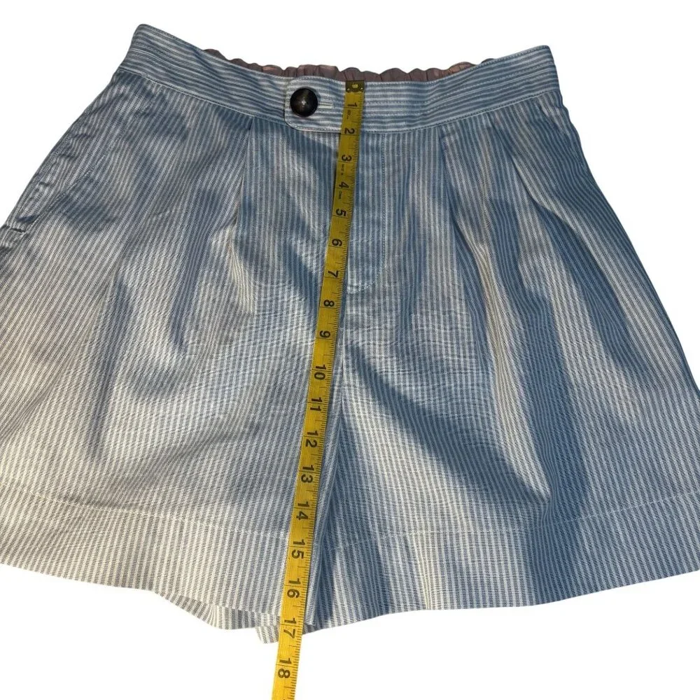 Anthropologie Womens Striped Linen-Blend High-Waisted Shorts S - Picture 8 of 8